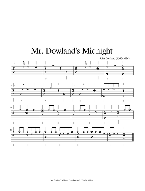 Mr Dowland's Midnight – John Dowland Mr Dowland's Midnight - John Dowland - Lute TAB