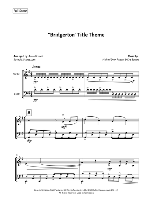 Bridgerton Theme (Arr. Aaron Bennett) - Kris Bowers (Instrumental Duet)