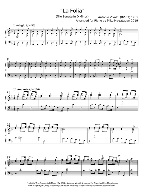 La Follia from Sonata Op.1 No 12/RV 63 - Antonio Vivaldi