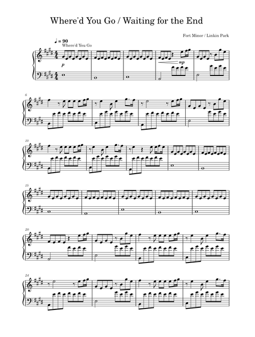 Where'd You Go - Fort Minor / Waiting for the End - Linkin Park