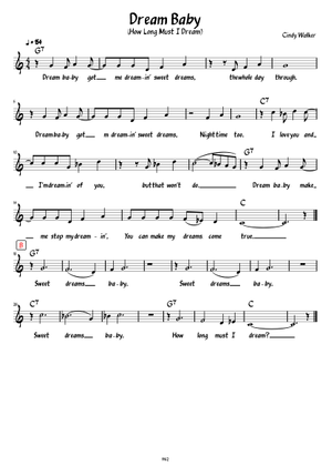 Dream Baby All Parts Sheet Music with Chords for Accordion (Mixed