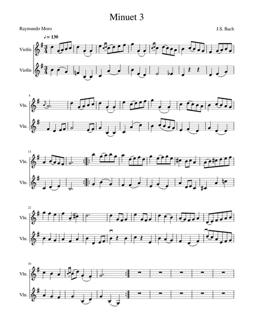 Minuet 3 - Bach