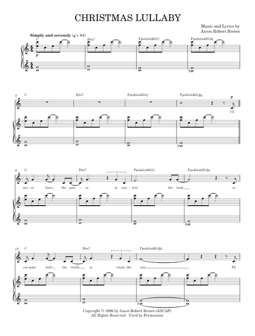 Christmas Lullaby (from Songs for a New World) - Jason Robert Brown, Songs For A New World Musical (Piano Vocal)