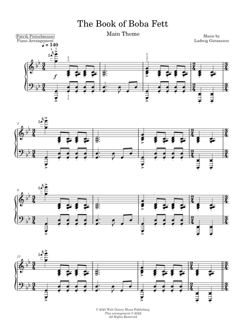 The Book Of Boba Fett - Main Theme – Music by Ludwig Göransson Arrangement by Patrik Pietschmann