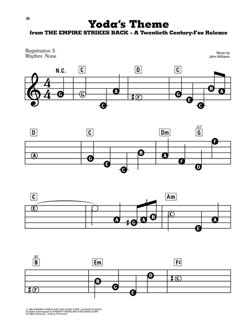 Yoda's Theme (from Star Wars: The Empire Strikes Back) - John Williams (E-Z Play Today)