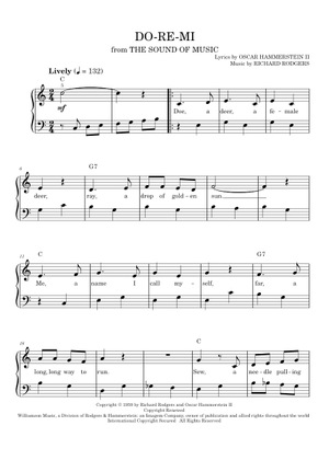 Do Re Mi - From Sound of Music - Melody Chords Note Name Lyrics Sheet ...