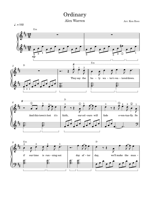 Ordinary – Alex Warren (Easy Piano)