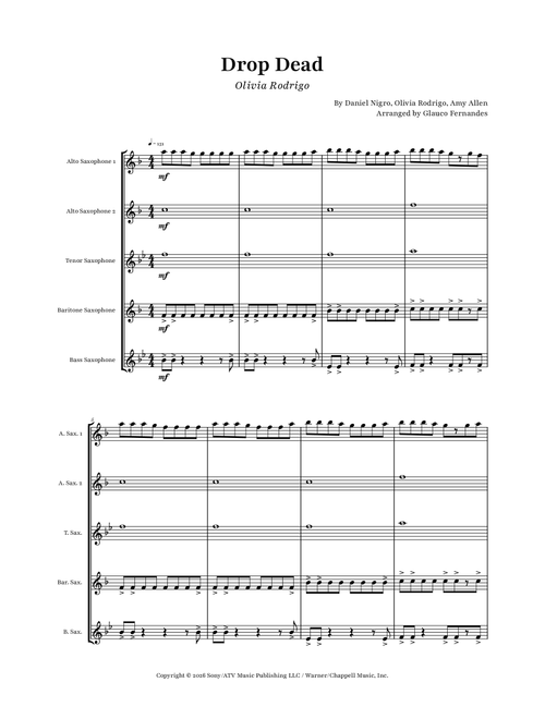 Drop Dead (Arr. Glauco Fernandes) - Olivia Rodrigo (Woodwind Ensemble)