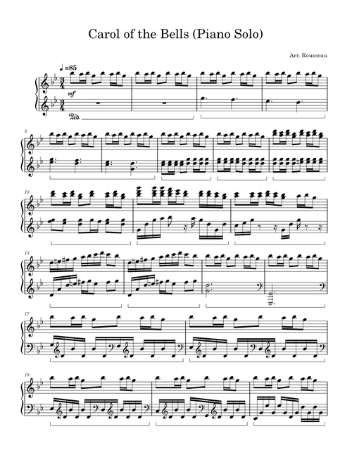Carol of the Bells (Piano Solo) - Rousseau