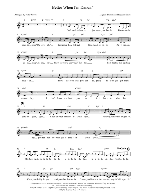 Better When I'm Dancin' (Arr. Vicky Jacobs) - Meghan Trainor (Choral, 2-Part)