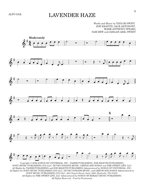 Lavender Haze - Taylor Swift (Alto Sax Solo)