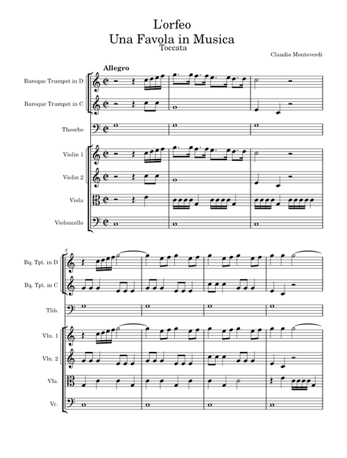 L'Orfeo (SV 318) Toccata – Claudio Monteverdi L'orfeo Toccata