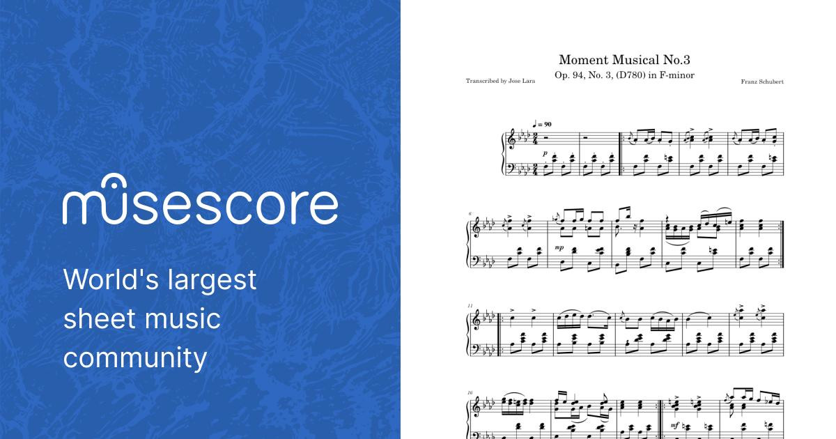 Moment Musical No.3 - Franz Schubert Sheet music for Piano