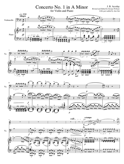 Concerto No.1 in A minor – Jean Baptiste Accolay