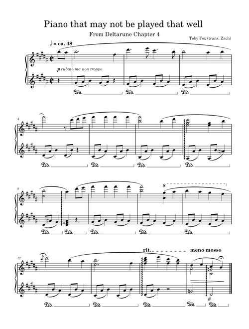 Piano that may not be played that well (most accurate) – Toby Fox