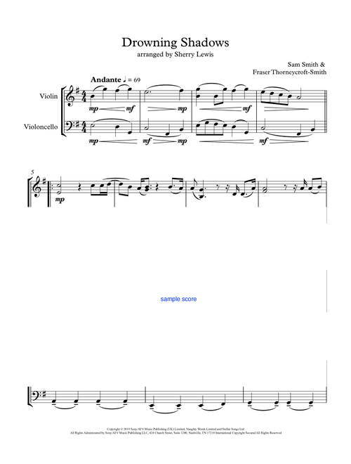 Drowning Shadows (Arr. Sherry Lewis) - Sam Smith (Instrumental Duet)
