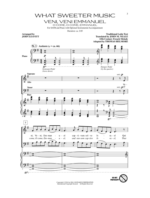 What Sweeter Music (A Cantata for Christmas) (Arr. John Leavitt) - Robert Herrick (Choral, SATB)