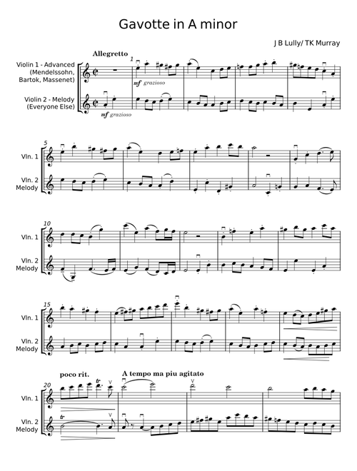 Gavotte in A minor - J B Lully