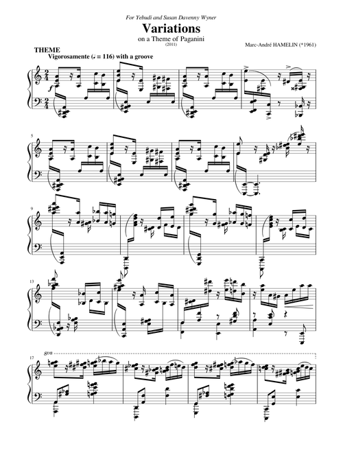 Variations on a Theme of Paganini(2011) - M. A. Hamelin