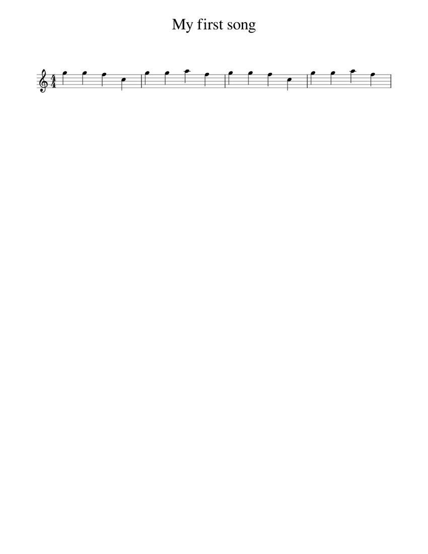 My first song Sheet music for Piano (Solo) Easy | Musescore.com