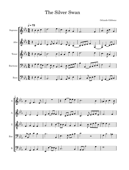 The Silver Swan – Orlando Gibbons (Tutti)