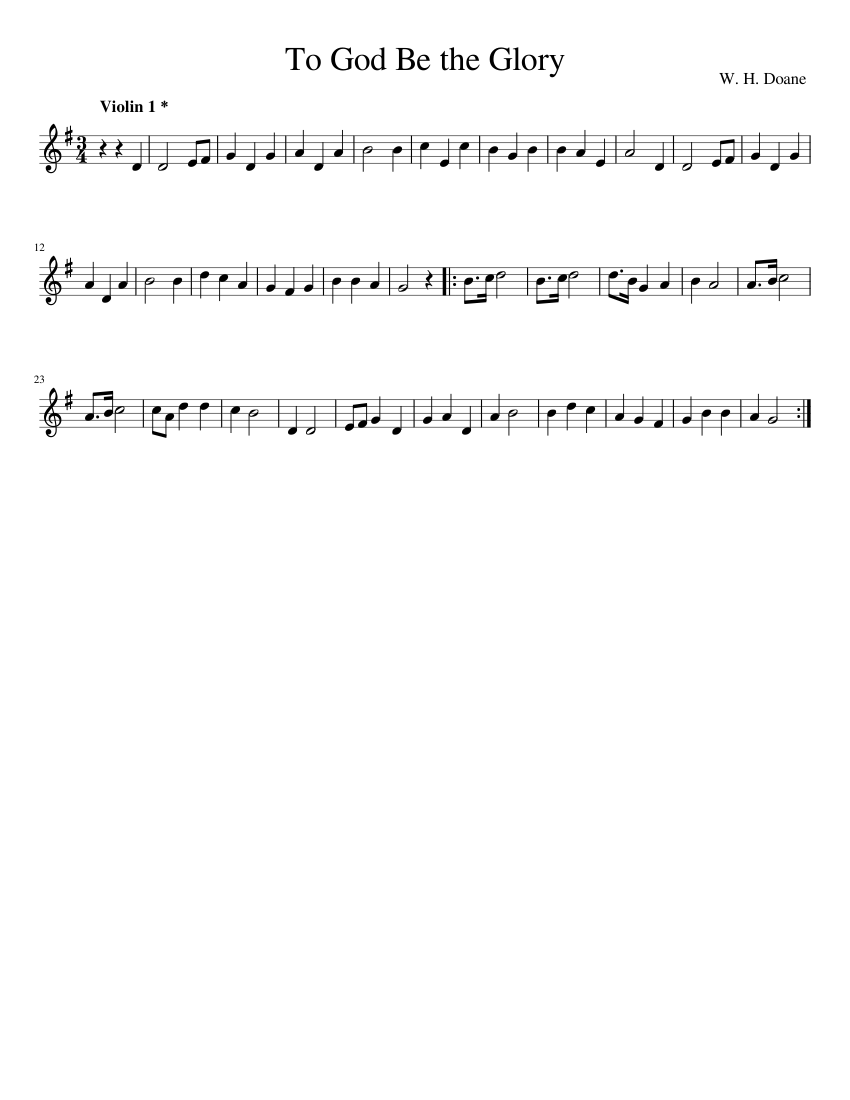 To God Be the Glory Sheet music for Piano (Solo) Easy | Musescore.com