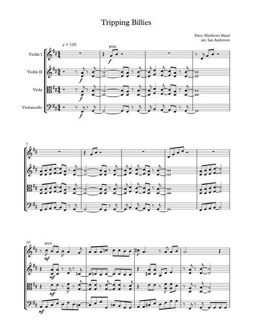 Tripping Billies (Arr. Ian Anderson) - Dave Matthews Band (String Quartet)
