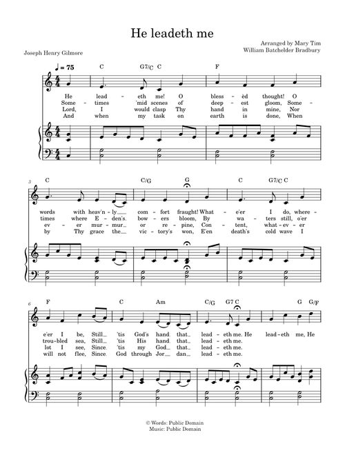 He leadeth me – William B. Bradbury