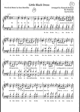 sara bareilles little black dress lyrics Sara Bareilles "Little Black Dress" Sheet Music in G Major (transposable) -  Download & Print