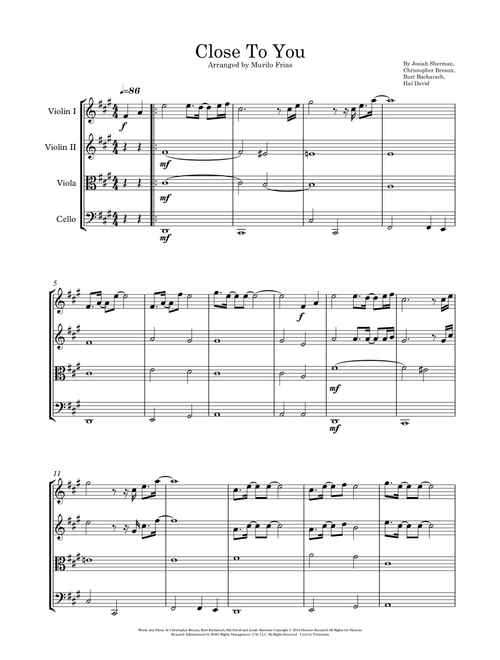 Close To You (Arr. Murilo Frias) - Frank Ocean (String Quartet)