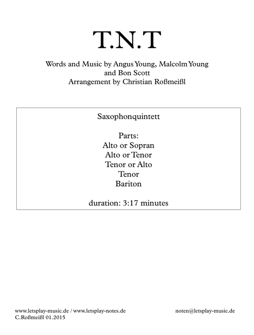 T.n.t. (Arr. Christian Roßmeißl) - AC/DC (Woodwind Ensemble)