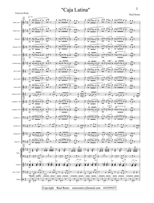 CAJA LATINA - Concert Band + Big Band Rhythm section (Arr. Raul Romo) (Jazz Ensemble)