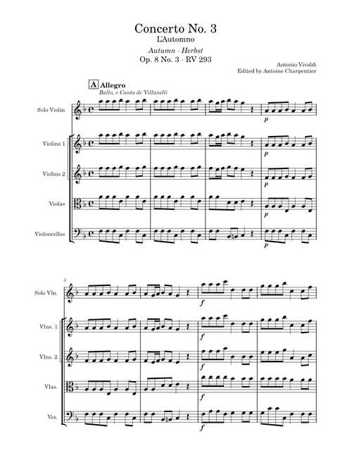 Autumn (The Four Seasons) - Op. 8 No. 3 (RV 293) - Antonio Vivaldi