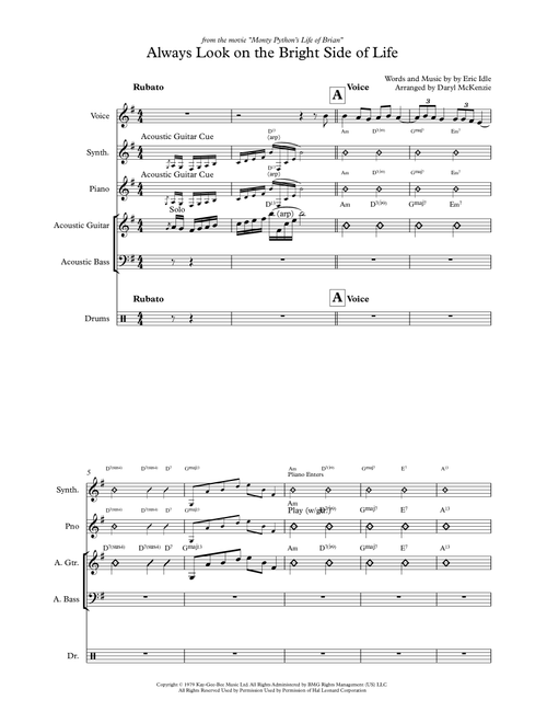 Always Look On The Bright Side Of Life (Arr. Daryl McKenzie) - Monty Python (Small Ensemble)