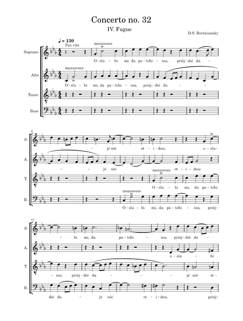 Concerto No 32 (Fugue) – Dmytri Bortniansky