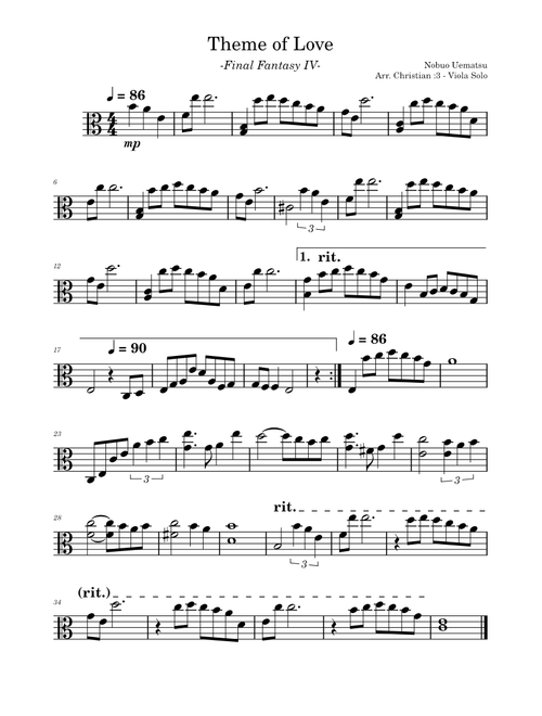 Theme of love – Nobuo Uematsu