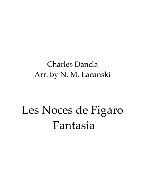 Les Noces de Figaro Fantasia (Arr. Nick Lacanski) - Dancla, Charles (Viola and Piano)