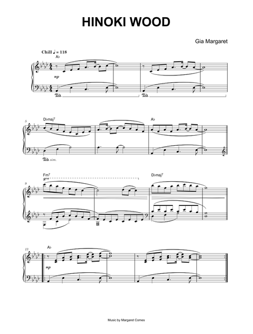 Hinoki Wood - Gia Margaret. (Piano)