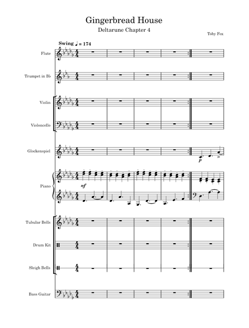 Gingerbread House from Deltarune Chapter 4 - Toby Fox (Mixed Ensemble)