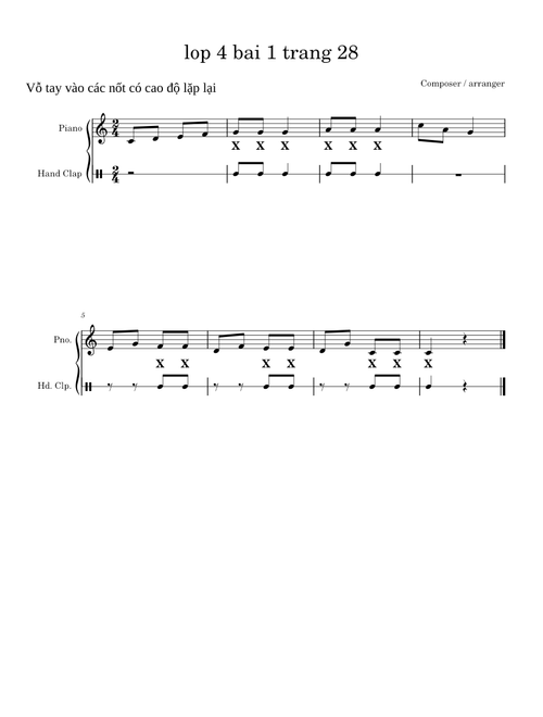 lop 4 bai 1 trang 20 (co tieng vo tay)