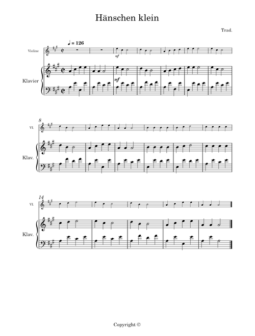 Hänschen Klein – Germany Folk Song