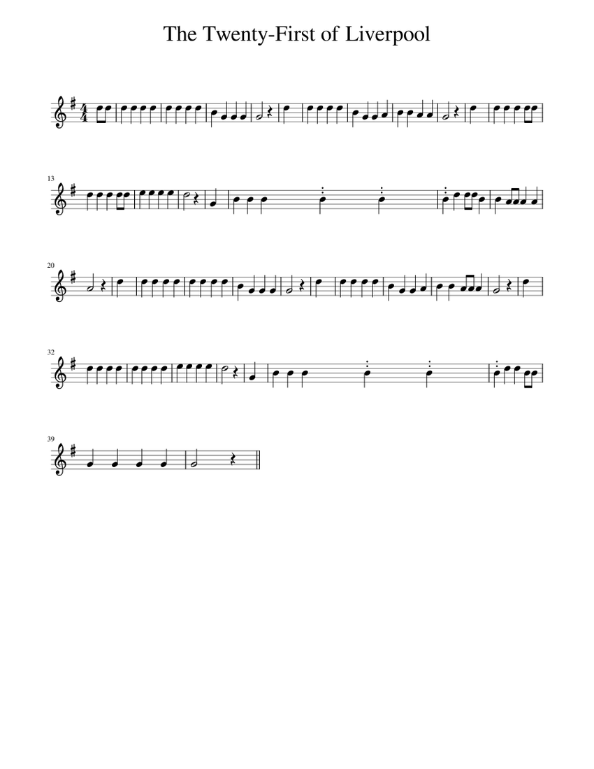 The TwentyFirst of Liverpool Sheet music for Piano (Solo)