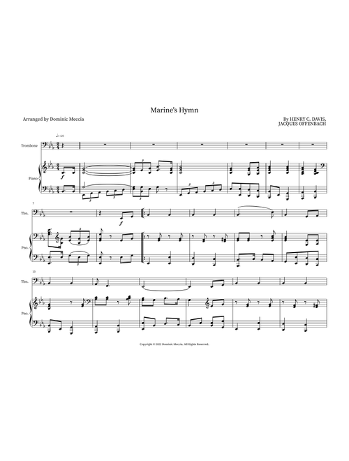 Marine's Hymn (Arr. Dominic Meccia) - Jacques Offenbach (Instrumental Duet)
