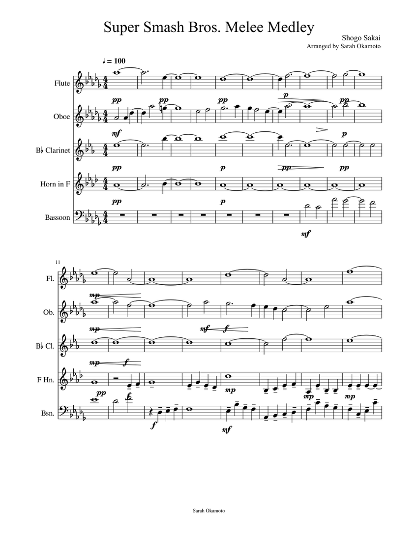 Super Smash Bros Melee Medley Sheet Music For Flute Oboe Clarinet In super-smash-bros-melee-medley-sheet-music-for-flute-oboe-clarinet-in