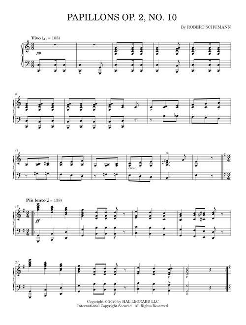 Papillons, Op.2 - Robert Schumann (Piano Solo)