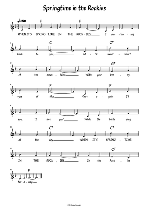 When It's Springtime in the Rockies (Lead sheet with lyrics ) Sheet ...