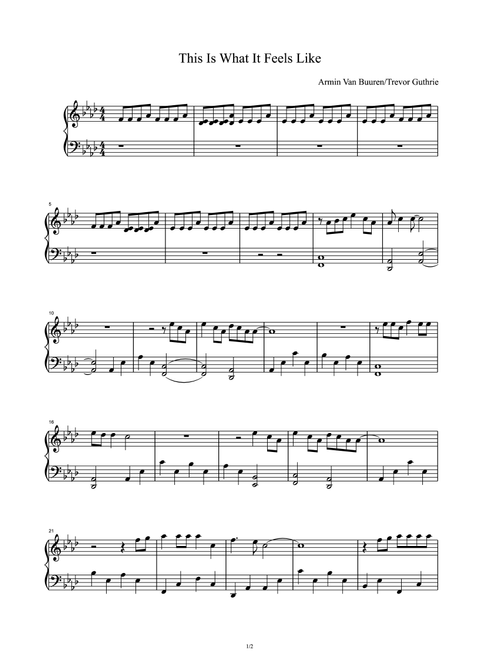 This Is What It Feels Like (Arr. Armin Van Buuren) (Piano Solo)