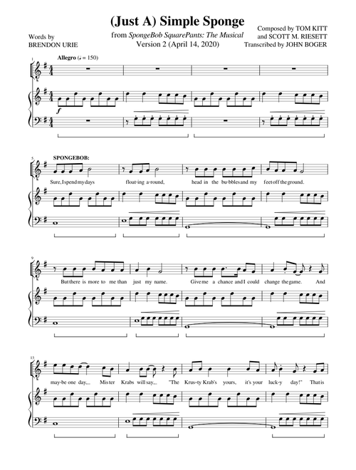 (Just A) Simple Sponge - SpongeBob SquarePants: The Musical