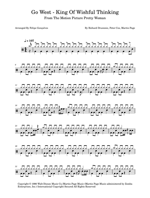King Of Wishful Thinking (Arr. The Ninja) - Go West (Drums)
