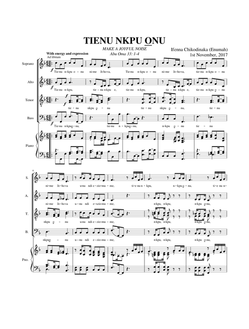 TIENU NKPU ONU – Ifenna Chikodinaka
